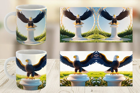 Mug Wrap Patriotic Bald Eagle Sublimation artnoy 