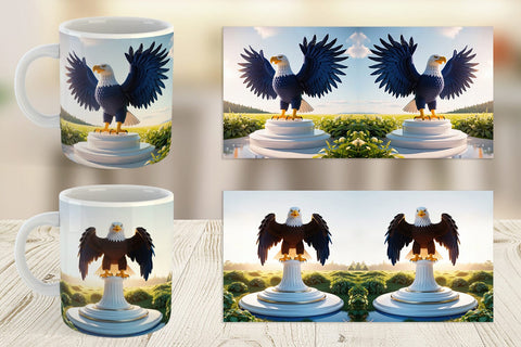 Mug Wrap Patriotic Bald Eagle Sublimation artnoy 