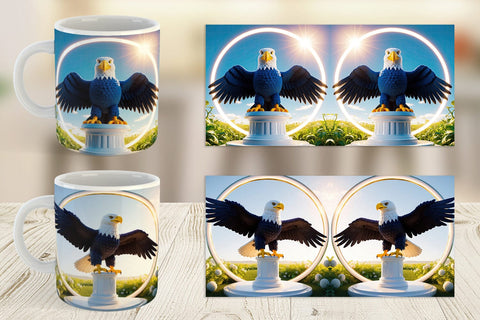 Mug Wrap Patriotic Bald Eagle Sublimation artnoy 
