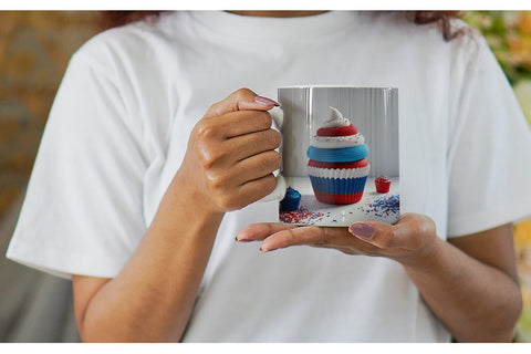 Mug Wrap Patriotic Cupcake Crochet Sublimation artnoy 