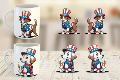 Mug Wrap Patriotic Dog Sublimation artnoy 