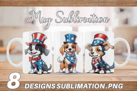 Mug Wrap Patriotic Dog Sublimation artnoy 