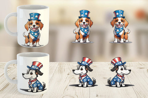 Mug Wrap Patriotic Dog Sublimation artnoy 
