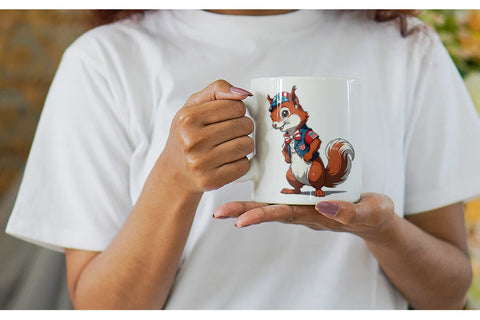 Mug Wrap Patriotic Red Squirrel Sublimation artnoy 