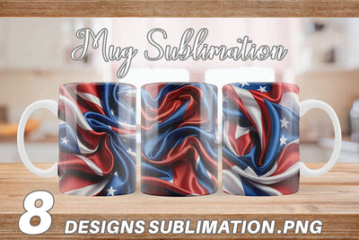 Mug Wrap Patriotic Silk Satin Sublimation artnoy 