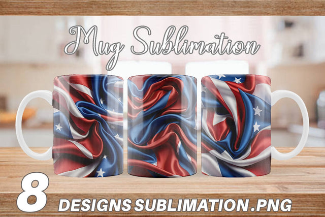 Mug Wrap Patriotic Silk Satin Sublimation artnoy 