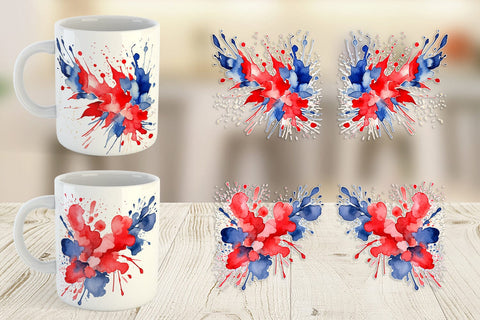 Mug Wrap Patriotic Splash Sublimation artnoy 