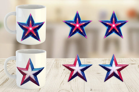 Mug Wrap Patriotic Stars Sublimation artnoy 