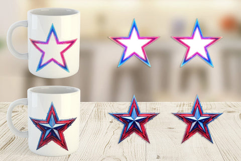 Mug Wrap Patriotic Stars Sublimation artnoy 