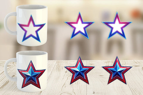 Mug Wrap Patriotic Stars Sublimation artnoy 
