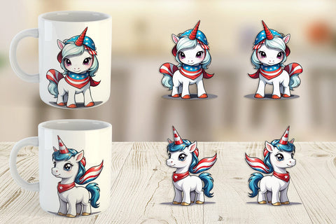 Mug Wrap Patriotic Unicorn Sublimation artnoy 