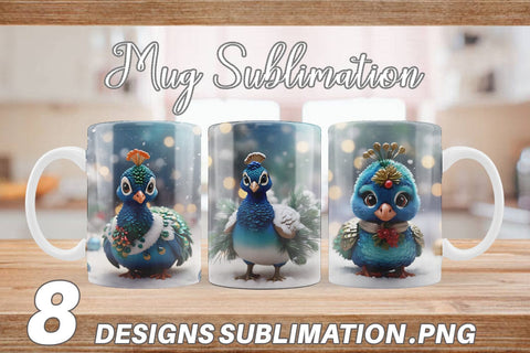 Mug Wrap Peacock Christmas Sublimation artnoy 