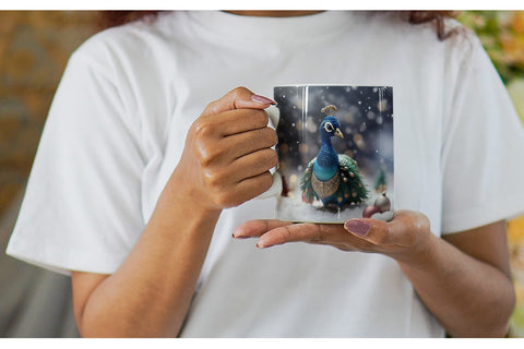 Mug Wrap Peacock Christmas Sublimation artnoy 