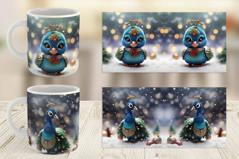 Mug Wrap Peacock Christmas Sublimation artnoy 