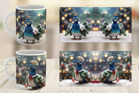 Mug Wrap Peacock Christmas Sublimation artnoy 