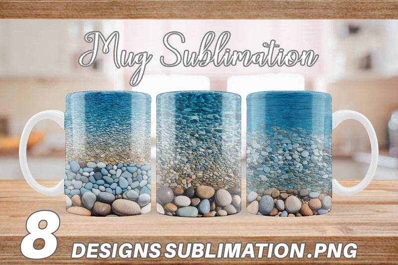 Mug Wrap Pebbles and Water Sublimation artnoy 