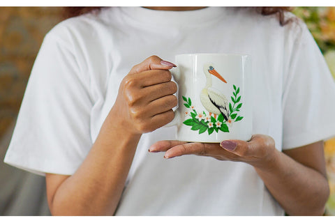 Mug Wrap Pelican Embroidery Sublimation artnoy 