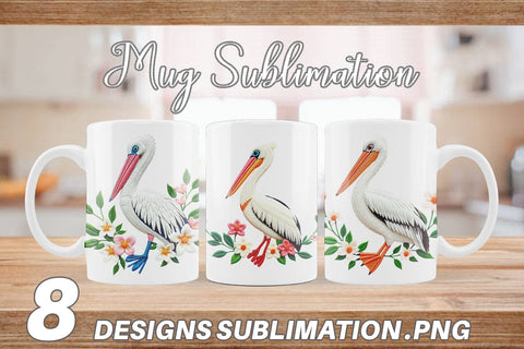 Mug Wrap Pelican Embroidery Sublimation artnoy 