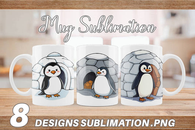 Mug Wrap Penguin and Igloo Sublimation artnoy 