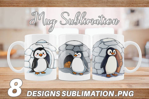 Mug Wrap Penguin and Igloo Sublimation artnoy 