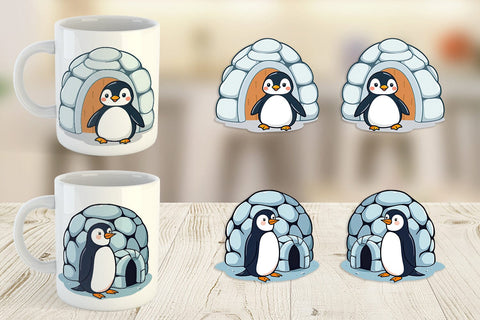Mug Wrap Penguin and Igloo Sublimation artnoy 