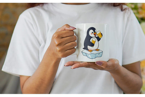 Mug Wrap Penguin Beer Day Sublimation artnoy 