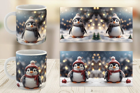 Mug Wrap Penguin Christmas Sublimation artnoy 