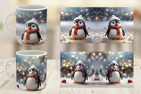 Mug Wrap Penguin Christmas Sublimation artnoy 