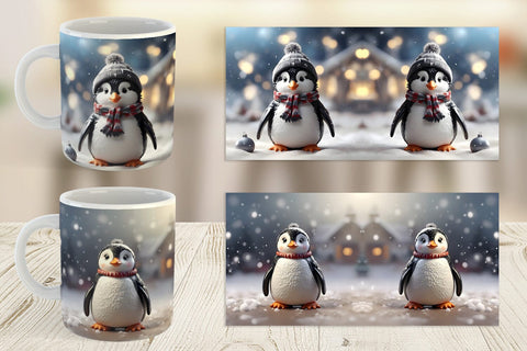 Mug Wrap Penguin Christmas Sublimation artnoy 