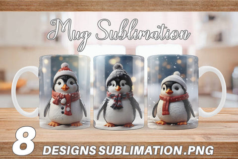 Mug Wrap Penguin Christmas Sublimation artnoy 