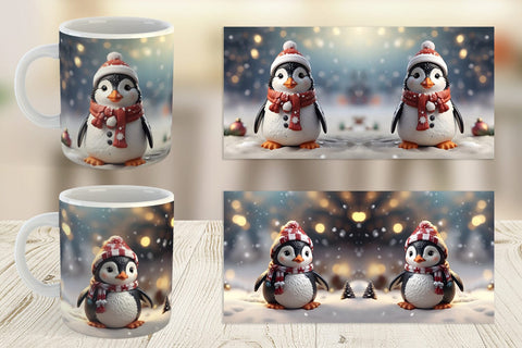 Mug Wrap Penguin Christmas Sublimation artnoy 