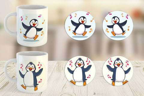 Mug Wrap Penguin Dancing Sublimation artnoy 