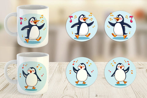 Mug Wrap Penguin Dancing Sublimation artnoy 