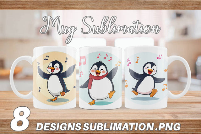 Mug Wrap Penguin Dancing Sublimation artnoy 