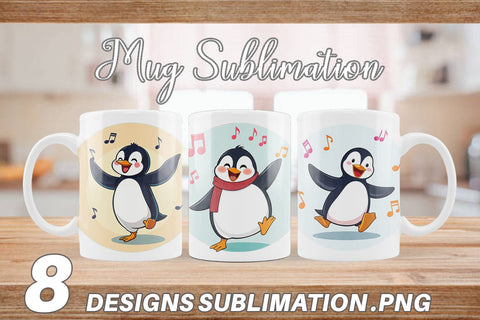 Mug Wrap Penguin Dancing Sublimation artnoy 