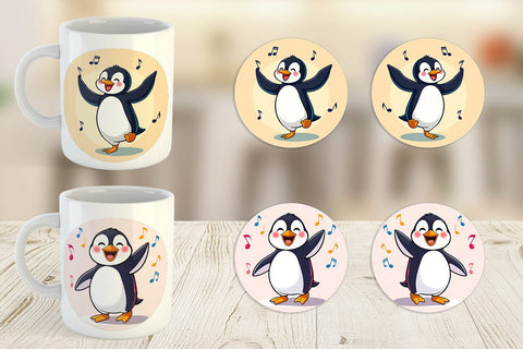 Mug Wrap Penguin Dancing Sublimation artnoy 