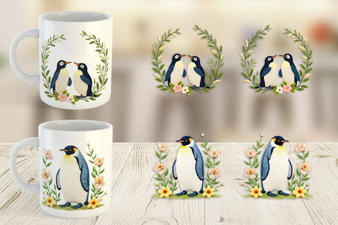 Mug Wrap Penguin Embroidery Sublimation artnoy 