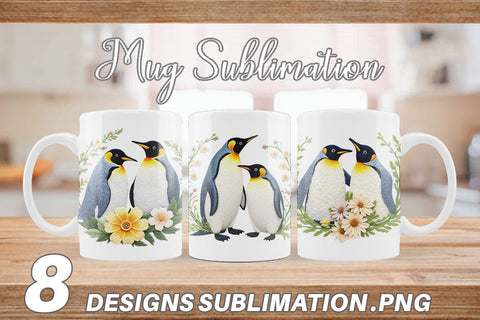 Mug Wrap Penguin Embroidery Sublimation artnoy 