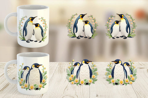 Mug Wrap Penguin Embroidery Sublimation artnoy 
