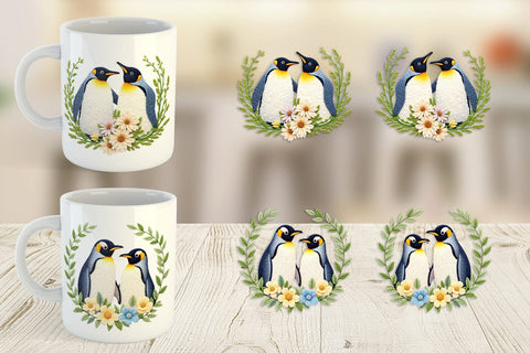 Mug Wrap Penguin Embroidery Sublimation artnoy 