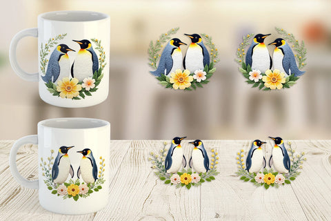 Mug Wrap Penguin Embroidery Sublimation artnoy 