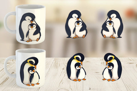 Mug Wrap Penguin Family Sublimation artnoy 
