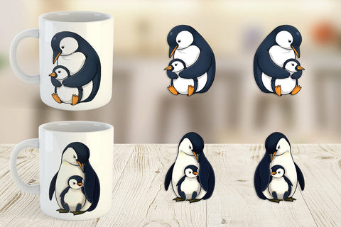 Mug Wrap Penguin Family Sublimation artnoy 