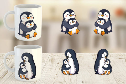 Mug Wrap Penguin Family Sublimation artnoy 