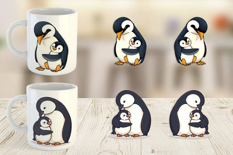 Mug Wrap Penguin Family Sublimation artnoy 