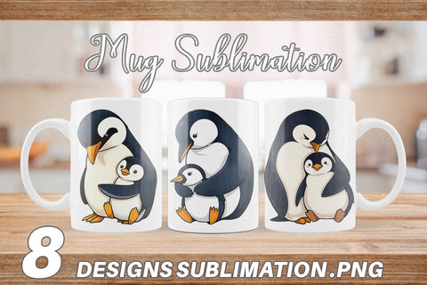 Mug Wrap Penguin Family Sublimation artnoy 