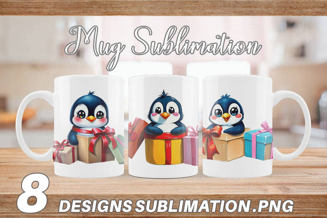 Mug Wrap Penguin Gift Sublimation artnoy 