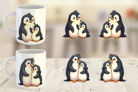 Mug Wrap Penguin Mother's Day Sublimation artnoy 