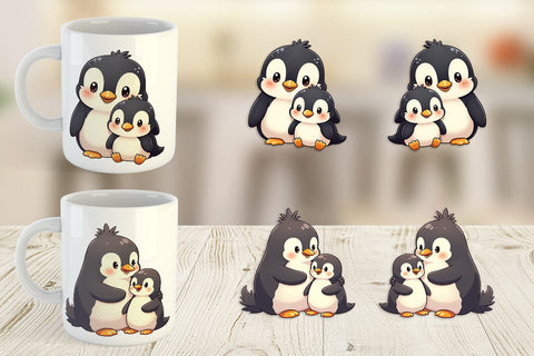 Mug Wrap Penguin Mother's Day Sublimation artnoy 