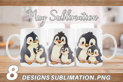 Mug Wrap Penguin Mother's Day Sublimation artnoy 